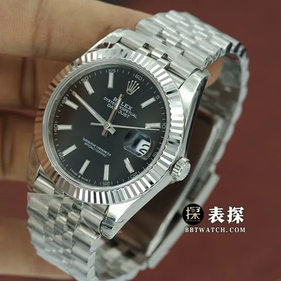 VSRolex men's factory high-quality replicablack dial log 41MM watch m126334-0018caseback live photo