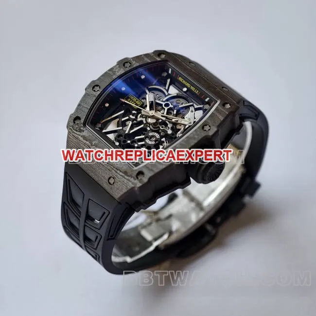 collectible watch RM35-02 UMI factory Richard Mille black shell black belt front live photo