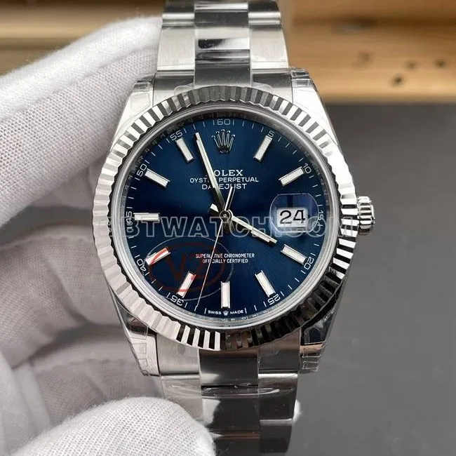 collectible watch VS Factory log Rolexblue dial3235 mechanical 41mmfront live photo