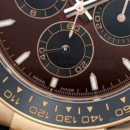 1:1replica watch ZF FactoryDaytonaRolex brown plate rose gold case 4131 mechanical front live photo