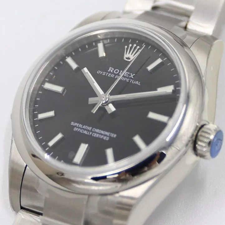 EW Oyster Perpetual Rolex collectible watches black disk 31MM steel strap models m177200-0019