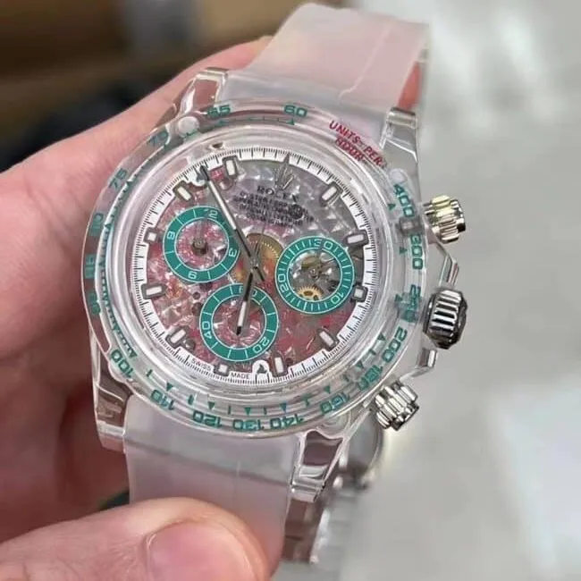 Top Rolex Daytona Customized AET 4130 Movement Sapphire Crystal Case Men's Mechanical Watch Buckle Figure
