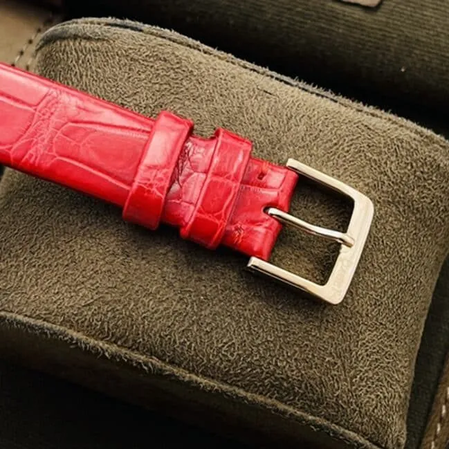 top-tier watch Piaget Men's V3 Upgraded Edition Red Plate red strap Time Series Watch Front View