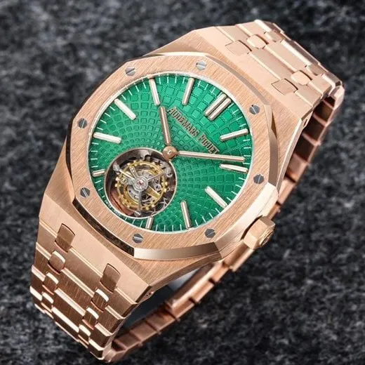 Top R8 factory latest release new 2022 Audemars Piguet Royal Oak self-winding tourbillon watch front view