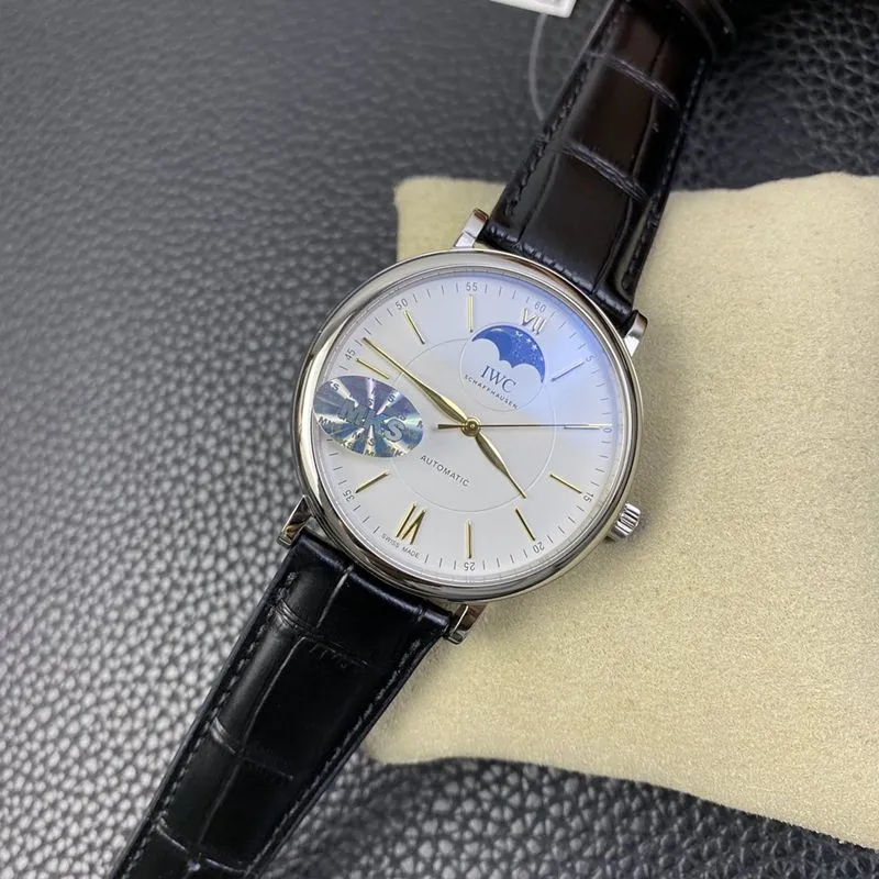 IWC watch Portofino series moon phase automatic watch front view
