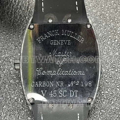 Frank Muller ABF factory collectible watch V45black dial black shell leather braceletcaseback live photo