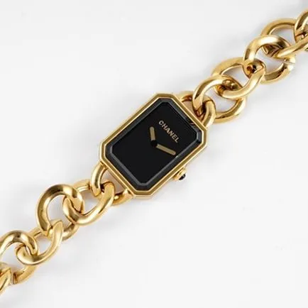 top-tier replicaChanel women's black dialsteel braceletPremiere watch series quartz watch clasp picture