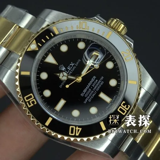VS FactoryRolexSubmarinersuper watch men's gold Black Submarinersteel bracelet picture and price side live photo