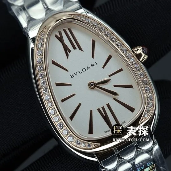 BV factory Bvlgari1:1top-tier watch ladies white dial gold needle steel bracelet model pictures and prices clasplive photos