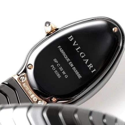 BV factory top-tier watch Bvlgari women's black dialceramicbraceletquartz watch front view