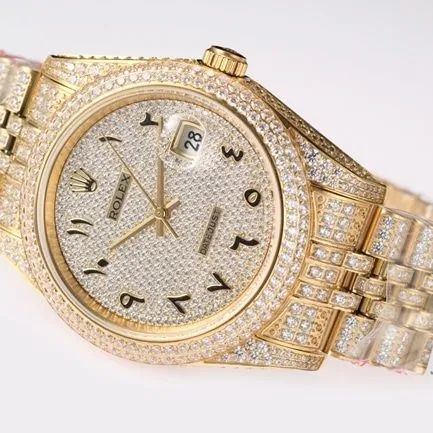TW factory top-tier replicaRolex men's white dial gold band Datejust series 18k automatic movement watch front view