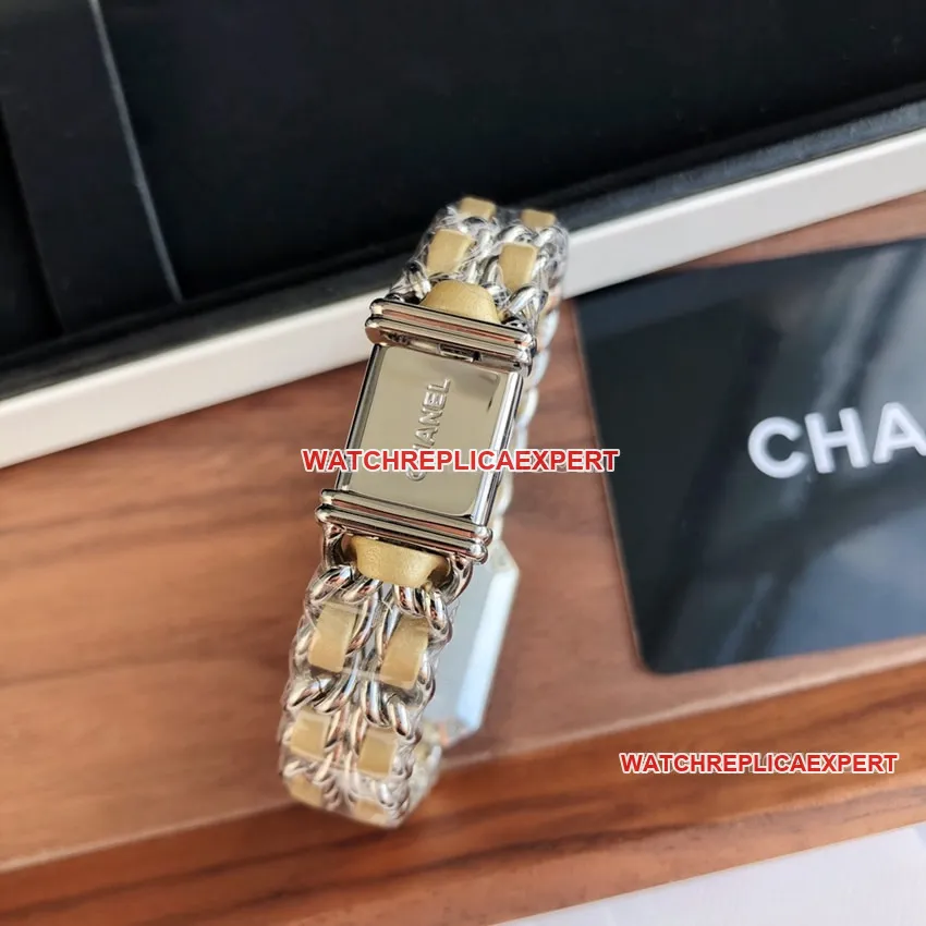 Chaneltop-tier 1:1super gray plate gold satin ribbon chain stainless steel bracelet H5584front live photo