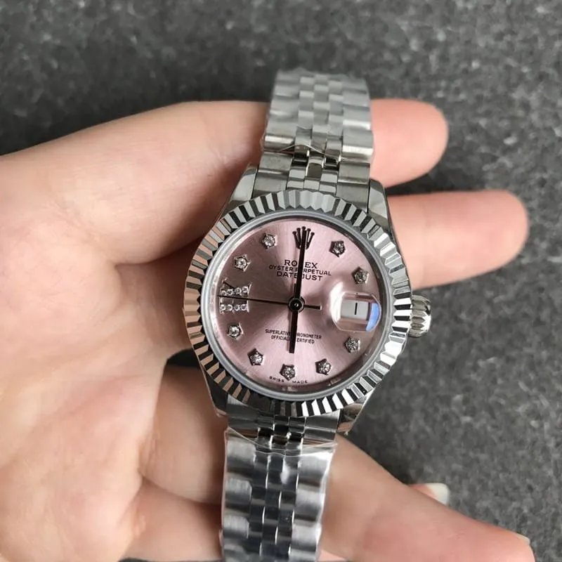 Rolex Ladies Datejust 28mm Mechanical Watch Pink Dial Clasp Photo