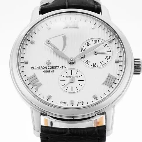APEX factory top-tier watch Vacheron Constantin men's white dial black belt inheritance series watch movement picture