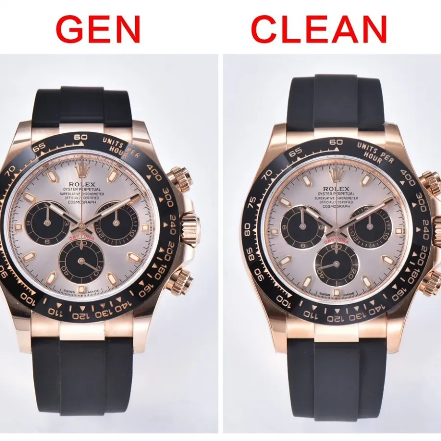 C factory rose goldDaytona genuine and fake comparison evaluation Rolextop-tier watch bracelet comparison chart