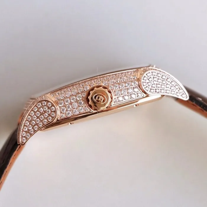 Top-tier watch Parmigiani Fleurier men's gold plate KALPA series fully automatic movementleather strap watch movement picture