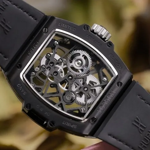Hublot top-tierhigh-quality watch men's black dial black belt tourbillonMASTERPIECE series mechanical watch movement picture