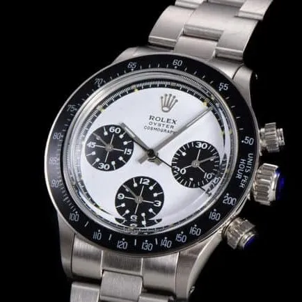 Top-tier watch Rolex white dial men's retro series manual chronograph movement watch front view