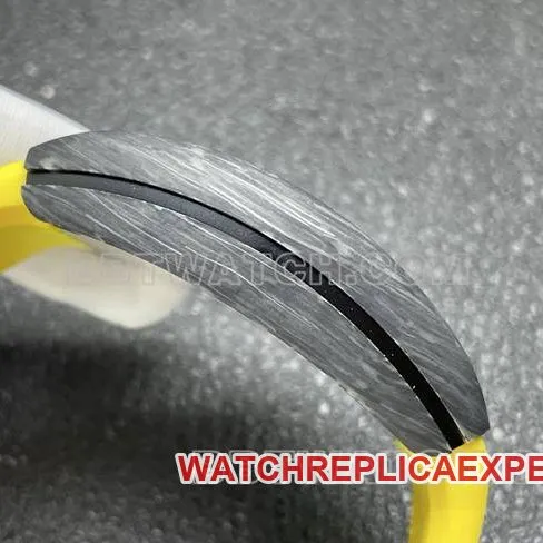 Frank Muller top-tier watch ABF factory V45black dial black shell yellow leather braceletcaseback live photo