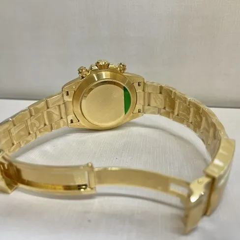 top-tier watch Rolex men's green dial gold steel bracelet green gold mechanical watch front view