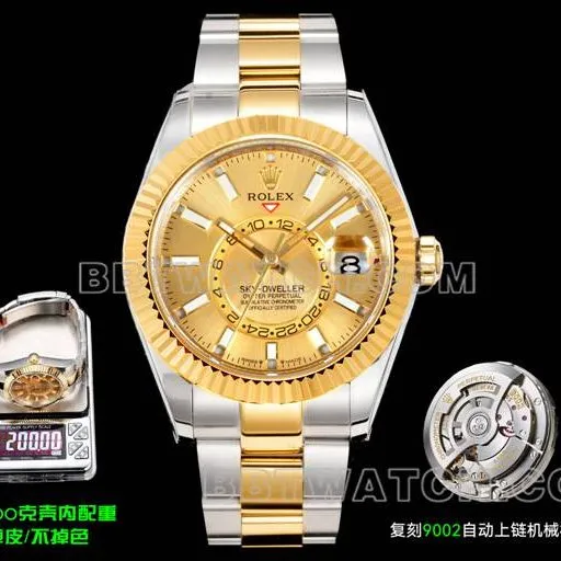 1:1replica watch Navigator AR+ factory Rolex gold disc mechanical room gold steel bracelet weight live photos