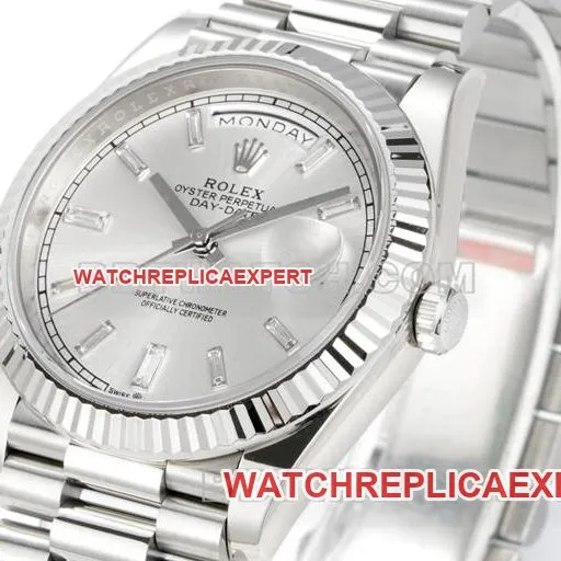 collectible watch PPM factory RolexDay-Date mechanical silver dialside live photo