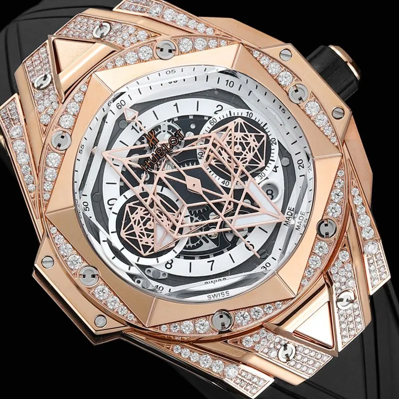 HublotHublothigh-quality watch new BigBangSangBleuII tattoo men's mechanical watch movement picture