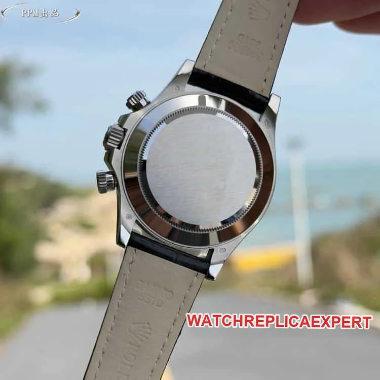 PPMRolexDaytona1:1super clonewhite dialdiamond bezel116519front live photo