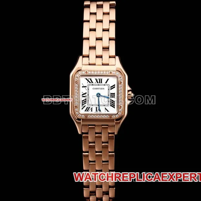 1:1replica watch cheetah BBa factory Cartierrose goldwhite dialdiamond bezelsteel braceletquartzclasplive photos