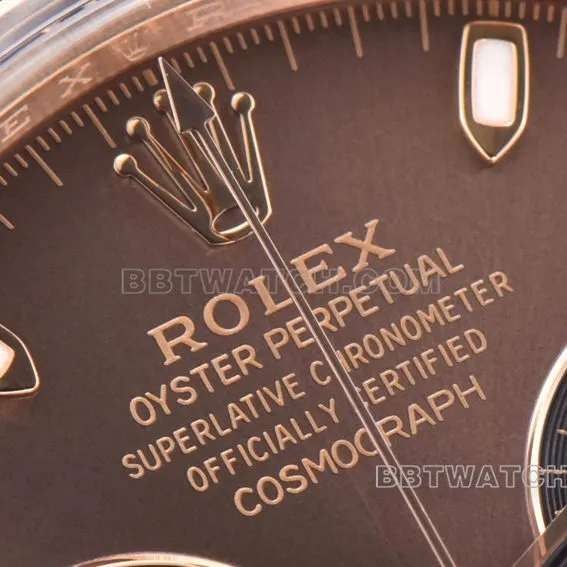 C factory Rolex Daytona top pink brown disk rose gold steel strap models m116505-0013 front real picture