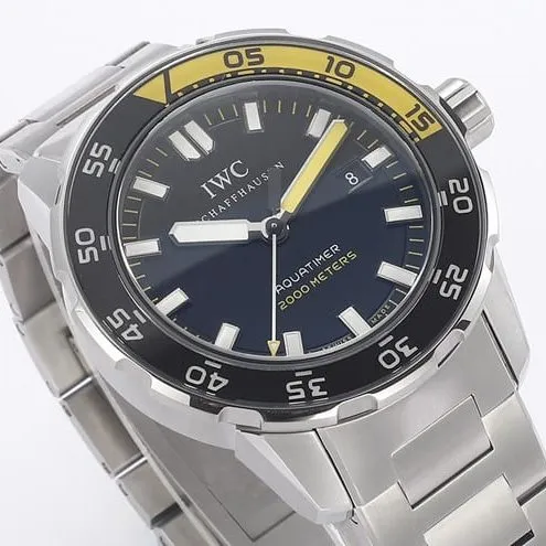 top-tier replicaIWC ocean series yellow minute hand steel bracelet watch clasp picture