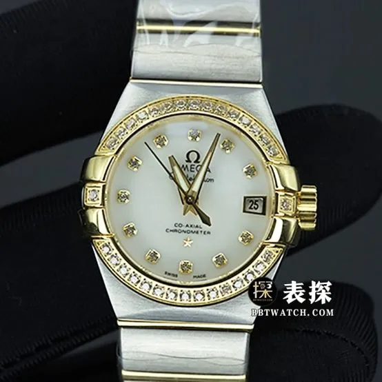 3S factory Omega Constellation top-tier watch women's white dial gold needle steel bracelet model pictures and prices front live photo