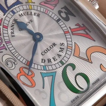 top-tier Frank Muller watch Long Island series leather strap ladies quartz white dial black belt detail shots