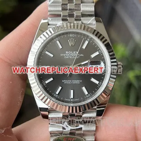 1:1replica watch ERF factory Rolex log gray plate 3235 mechanical 41mmfront live photo