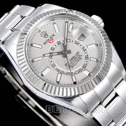 collectible watch Navigator AR+ factory Rolexwhite dial mechanical steel braceletfront live photo