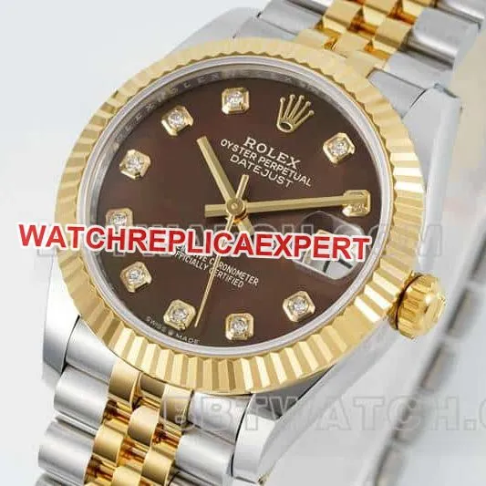 ARF FactoryRolex log top-tier 1:1high-quality black mother-of-pearl plate 31mm gold five-grid chain link 278273front live photo
