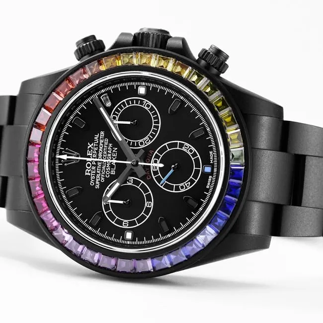 Rolextop-tier watch men's black dialsteel bracelet fully automatic movement Daytona series watch side view