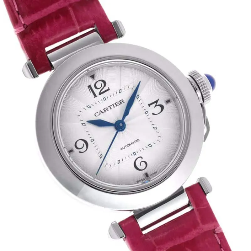Cartiertop-tierhigh-quality watch Pasha series women's fully automatic movement watch white face front view