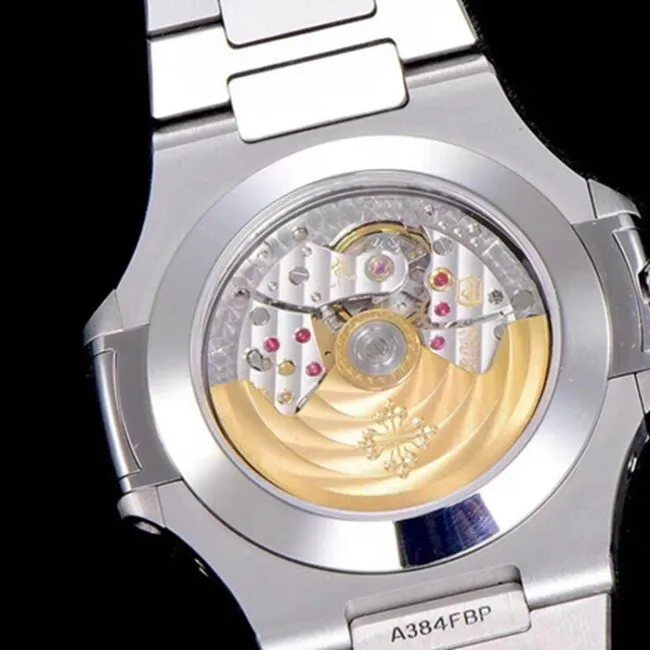 top-tier watch Patek Philippe men's black dial white steel bracelet5726 series watch front view