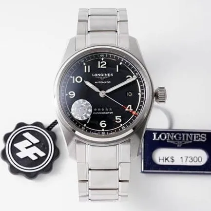 ZF FactoryLonginestop-tier watch fully automatic movement men's blue dialsteel bracelet pioneer series watch front view