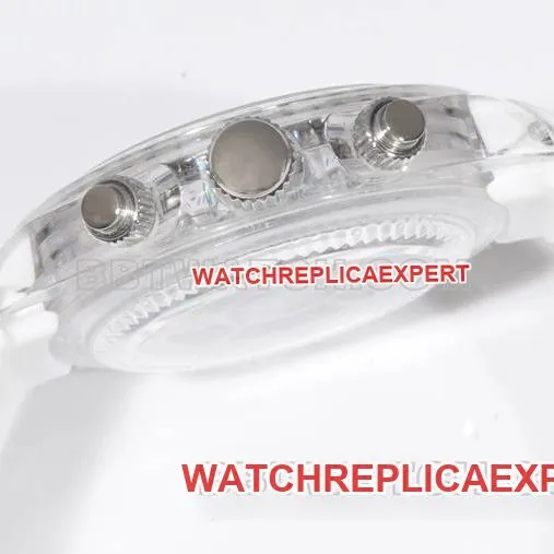 top-tier watch TW factory DaytonaRolex transparent case white rubber braceletfront live photo