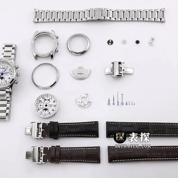 LGS watchmaking traditional Longines1:1replica watch silver dial wheat grain moon phasesteel bracelet model L2.673.4.78.6 parts live photos