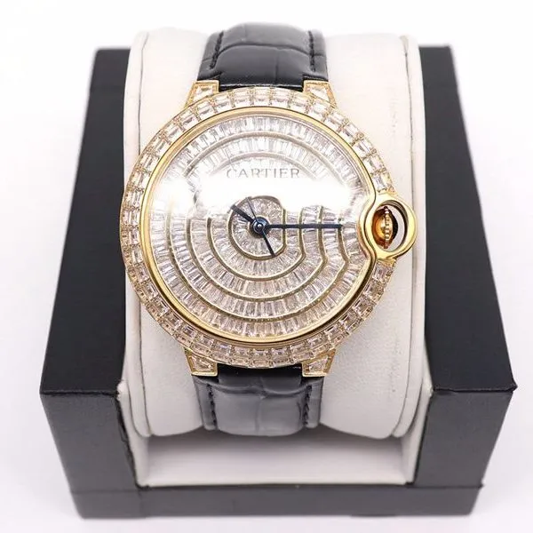 Cartier Blue Balloon Square Diamond Full Star Watch Front View