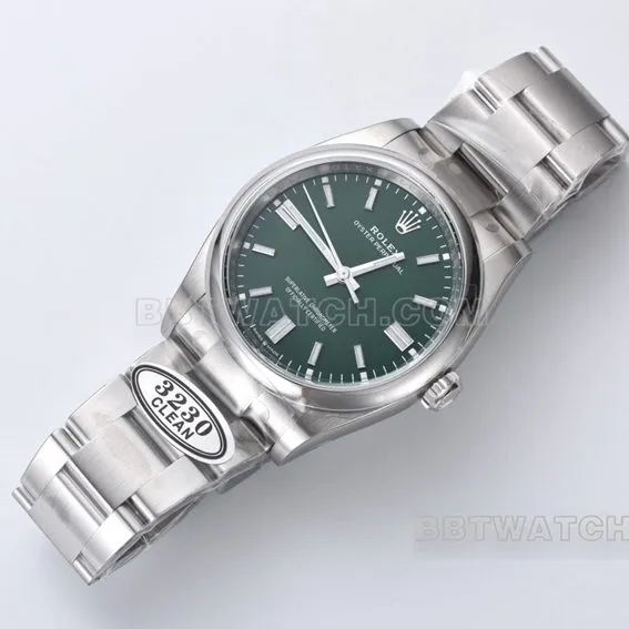 Factory C Rolex Oyster Perpetual 1:1super clone36mmgreen dialm126000-0005front live photo
