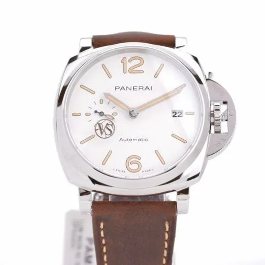 Paneraireplica Watch Lumino Dürr PAM1046 Classic Sandwich Beige Dial Watch Front View