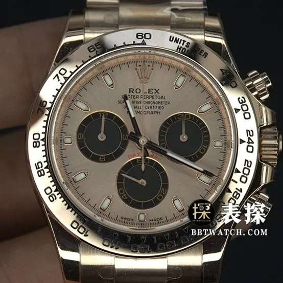 BT factory Rolex Daytona watch men's rose goldsteel bracelet pictures and prices front live photo