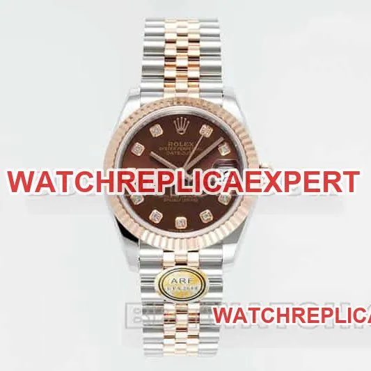ARF FactoryRolex log 1:1top-tier brown plate 31mm gold five-lattice chain link 278271front live photo