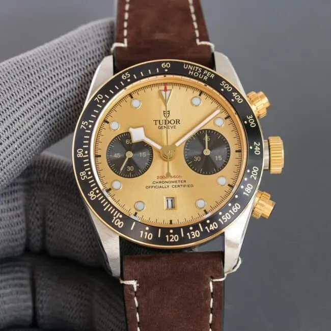 top-tiersuper cloneTWF Tudor's latest Biwan chronograph men's stainless steel watch front view