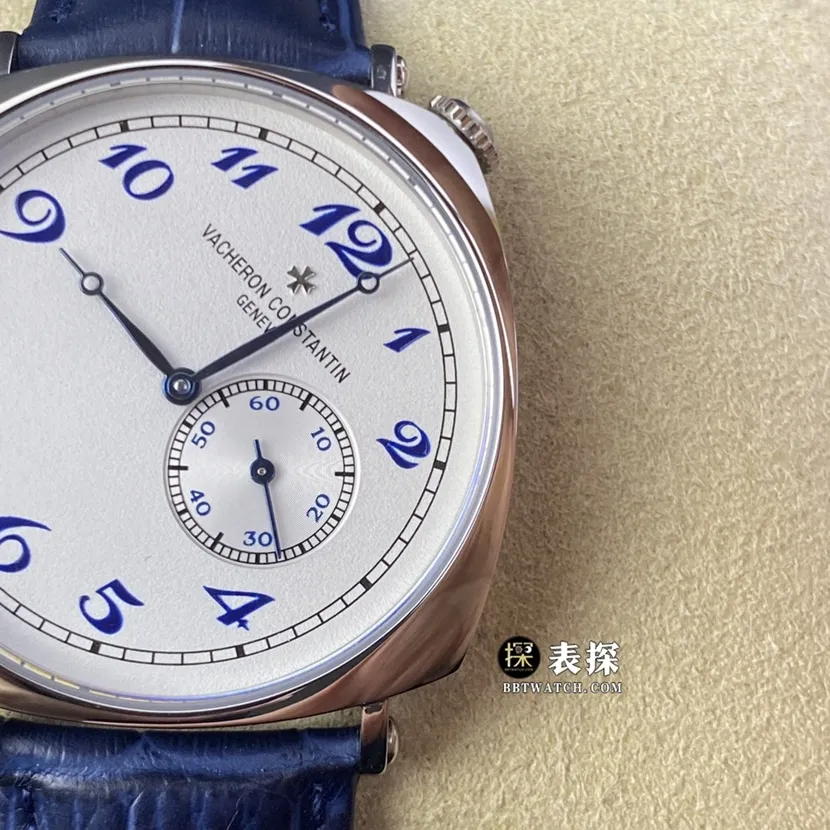 AI factory Vacheron Constantin historical masterpiece watch men's silver white dial crooked neck leather strap model pictures and prices side live photo