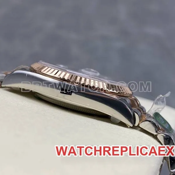 Rolex collectible watch ARF FactoryDatejustblack dial36mm rose goldsteel bracelet front live photo